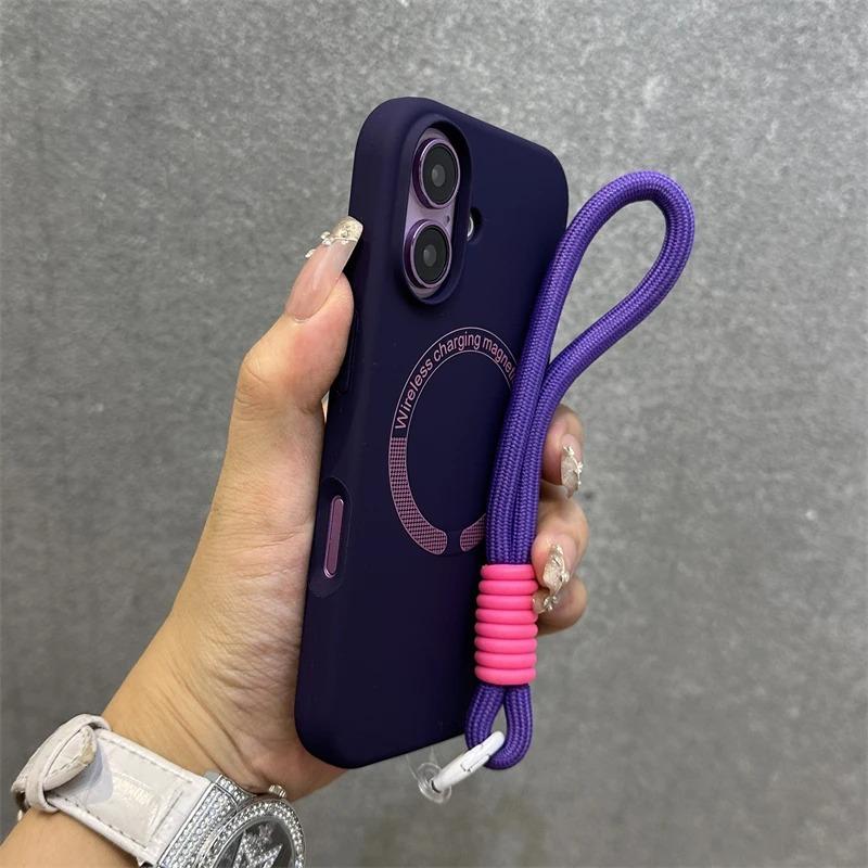 Magnetic Case with Wrist Strap| [Color] MagSafe Stand For iPhone11 iphone 12 -17 [Model]