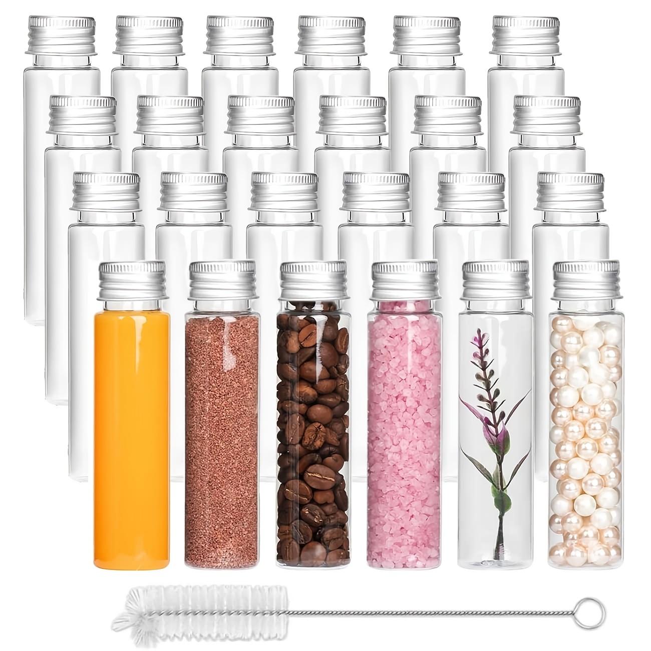 Candy Bottle Caps Plastic Test Tubes 50 Ml With Caps 30 Pack 30x104mm Clear Flat-Bottomed Test Tubes With Screw Lids Small Tubes With Caps Candy Tubes Bath Salt Containers Cool Stuff For Room Can used as a Candy jar at Home or for Travel