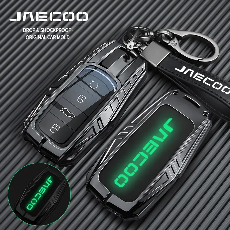 Jaecoo J7 J8 J6 5 Metal Car Key Cover, Remote Control Protector, Keychain Accessory, Mech Style, Backlit Logo, Auto Tool