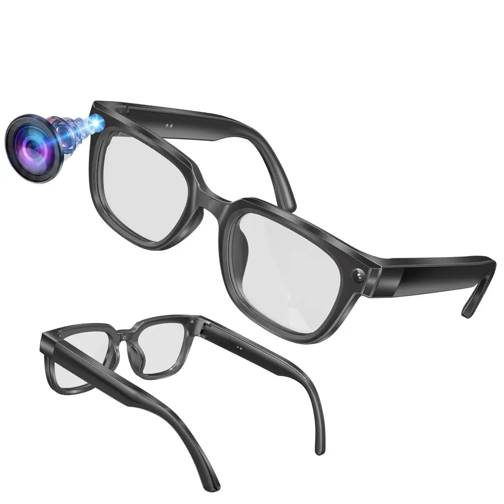 8MP Camera AI Smart Glasses, with Anti-Shake Camera, Hands-free Video Recording, 110 Degree Wide Angle Lens, 3D Stereo Sound, 290Mah Battery , AI Video Translation, Bluetooth Call, Music Control