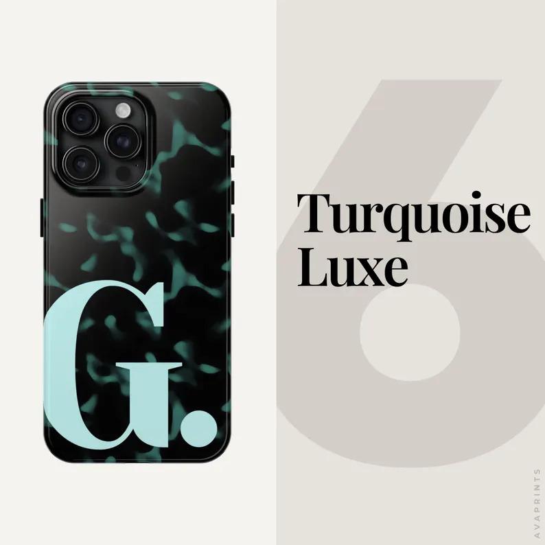 Personalized Tortoiseshell iPhone Case 17 16 15 14 13, Custom Initial Monogram Tortoise Shell TOUGH Personalized Tortoiseshell iPhone Case 17 16 15 14 13, Custom Initial Monogram Tortoise Shell TOUGH