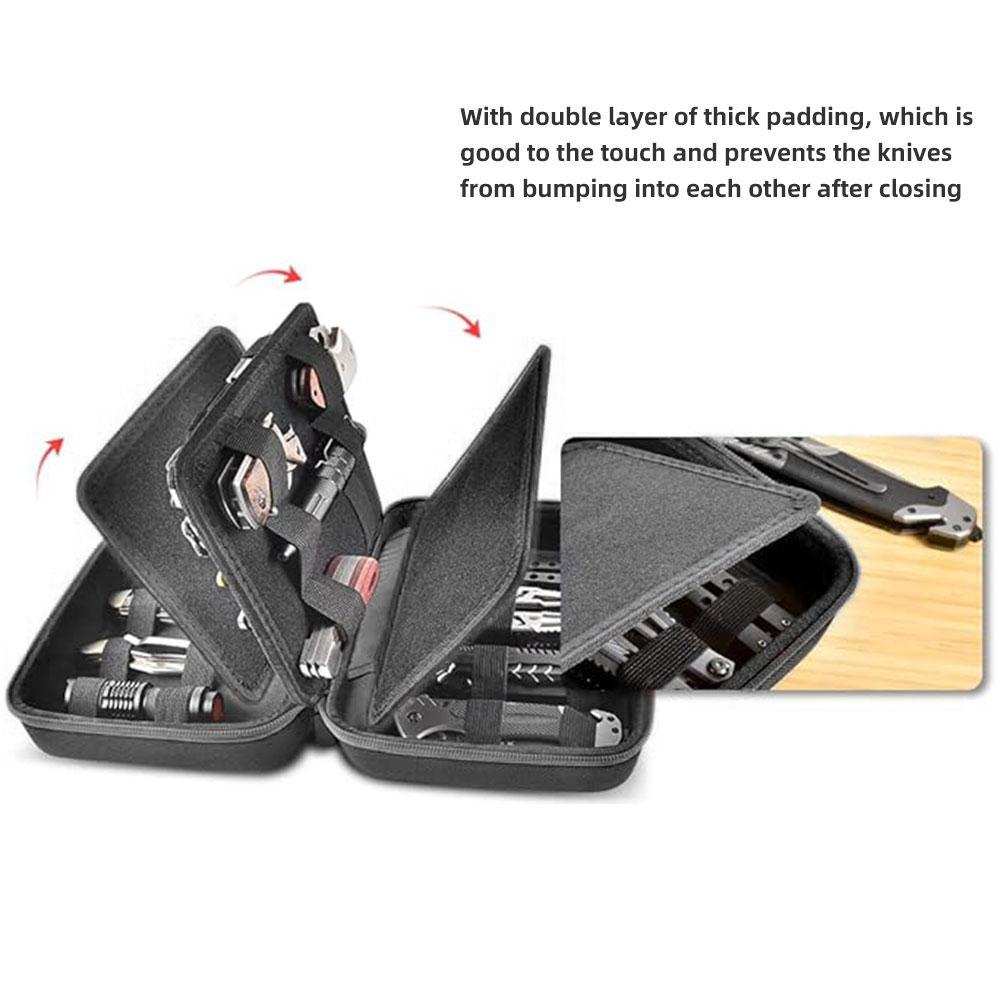 Tactical Knife Display Case, Foldable Knife Storage Box, Knife Organizer,Convenient Design Display, Tool Organizer for Hunting & Survival Gear