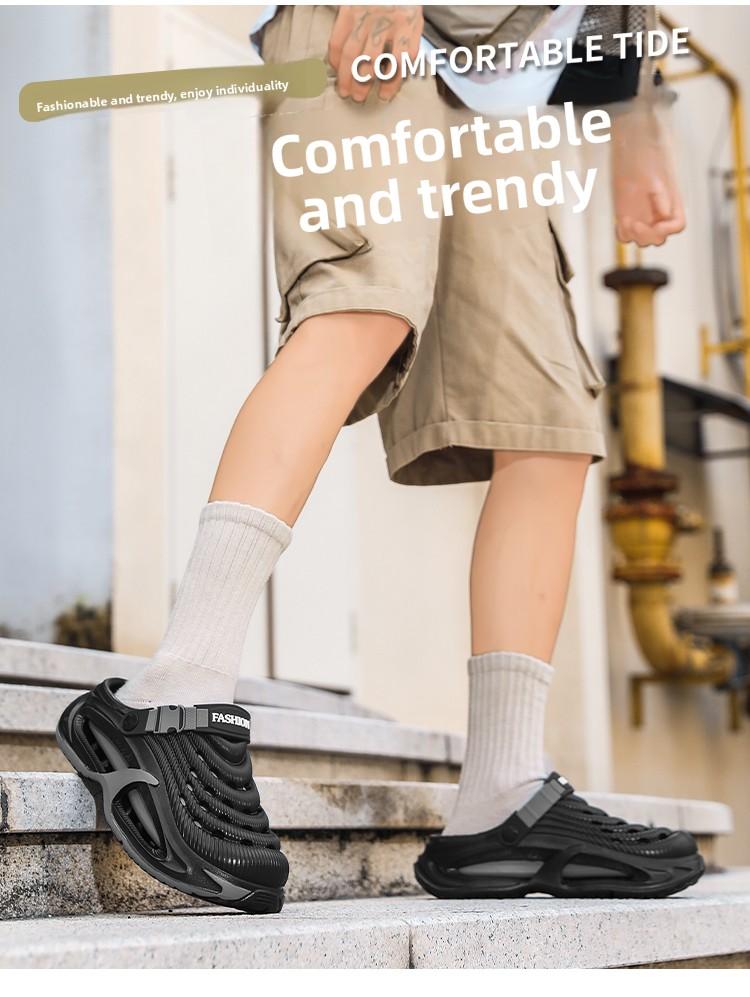 Summer Men's Clogs Outdoor Thick Sole Non-Slip Odor Resistant Durable Quick Drying Soft Beach Sandals 8810