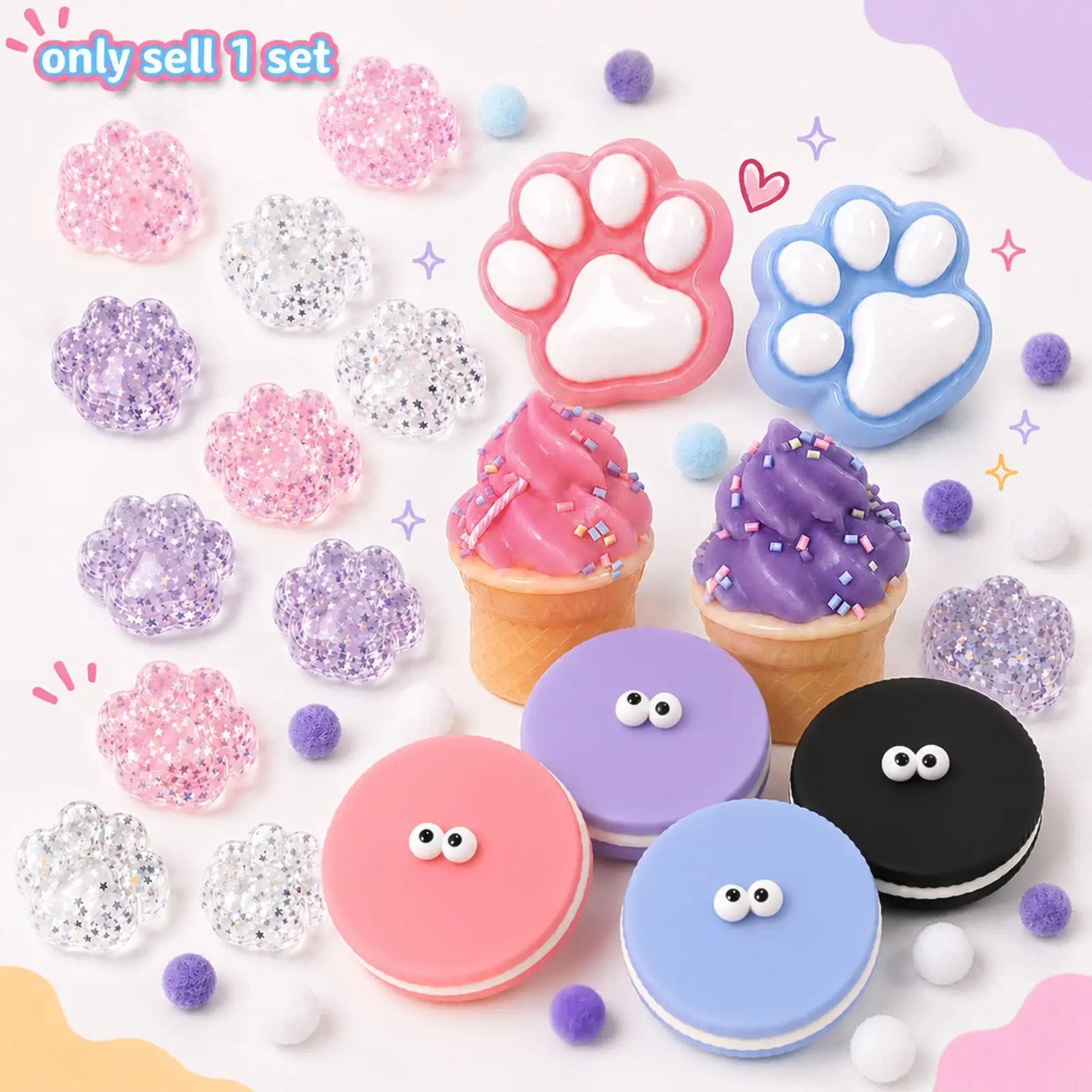 4/6/7/15pcs Stress Relief Squishy Toys Set, Unisex Squeeze Fun, Multiple Hot Styles, Perfect for Relaxation and Playtime