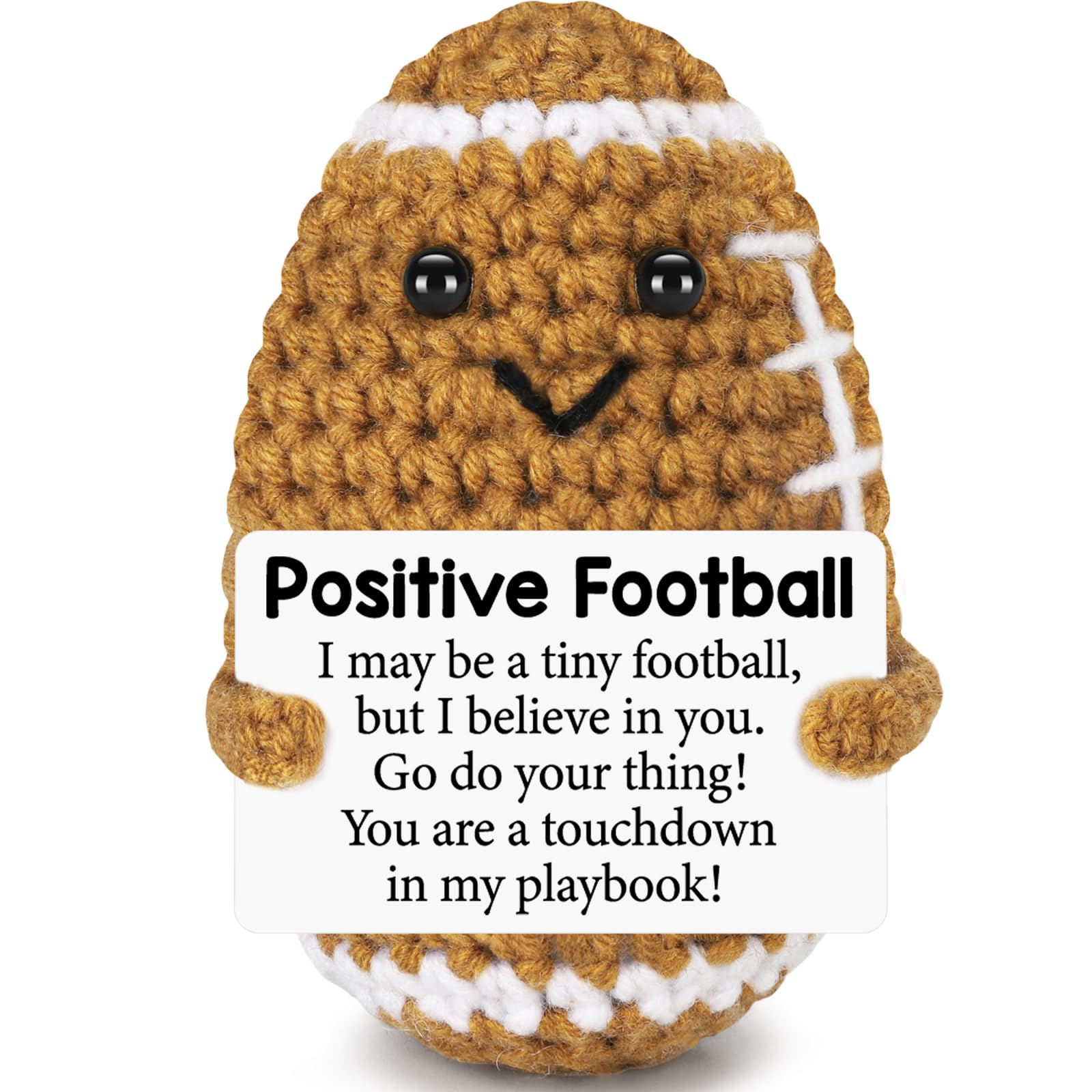 Premium Handmade Crochet Rugby Plush, Soft Skin-Friendly Stuffed Doll, Well Stitched & Durable, Healing Stress Relief Toy, Bag Charm Desk Decor, Ideal Birthday & Teacher Appreciation Gift for Women Men, Festival Photo Prop