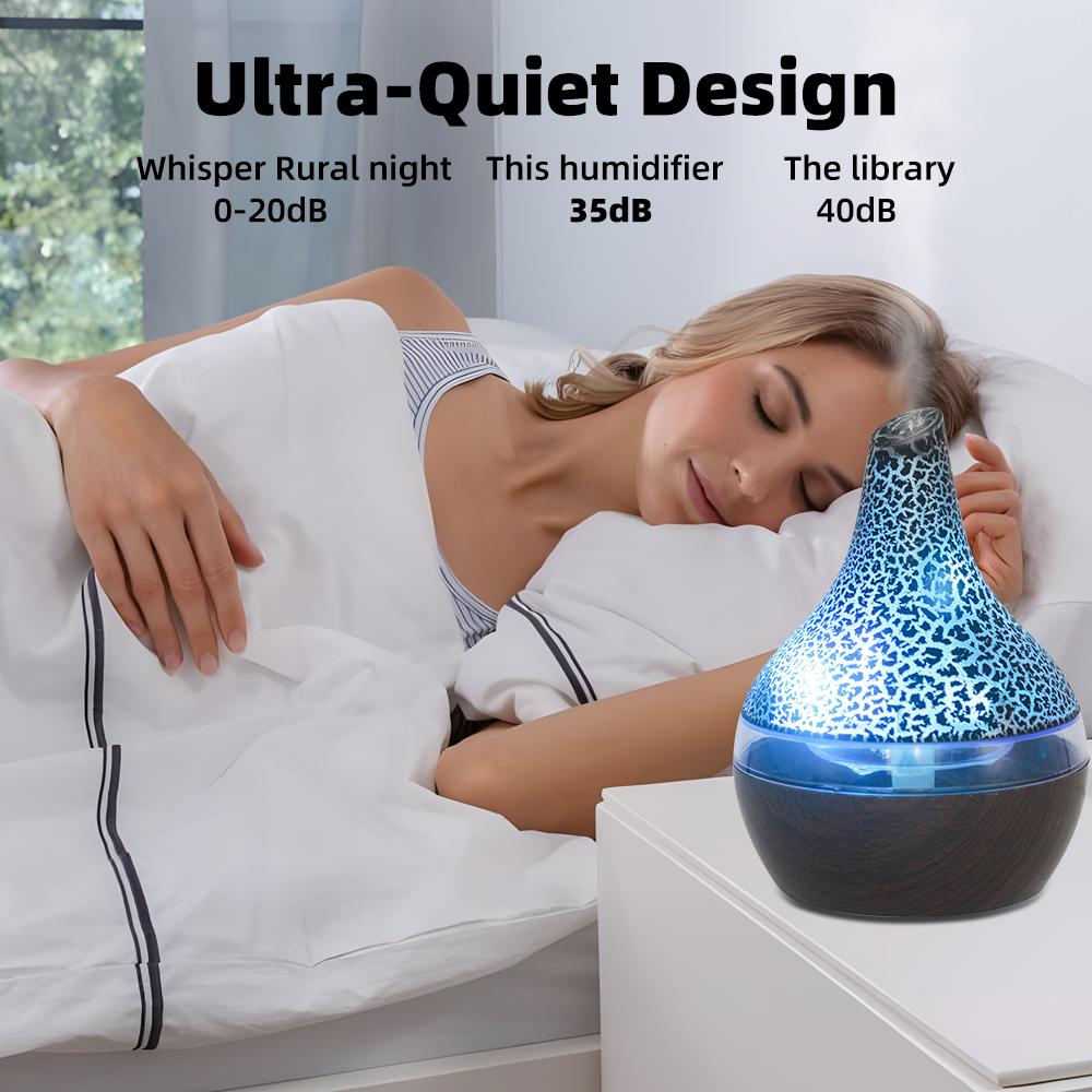 300ml Aromatherapy Essential Oil Diffuser with Remote Control, Whisper-Quiet Operation and Soothing 7-Color LED Ambiance