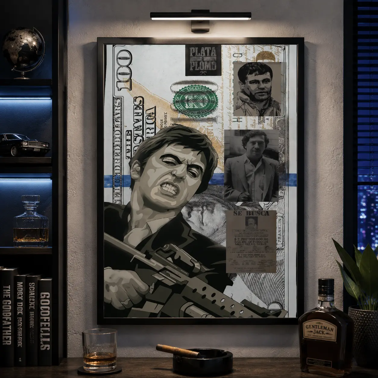 Canvas Wall Art Poster Print Crime  Lord Money Cartel Aesthetic HD Print Home Decor Bedroom Living Room Office Man Cave Gift for Fans Mafia Gangster Vintage Wall Art