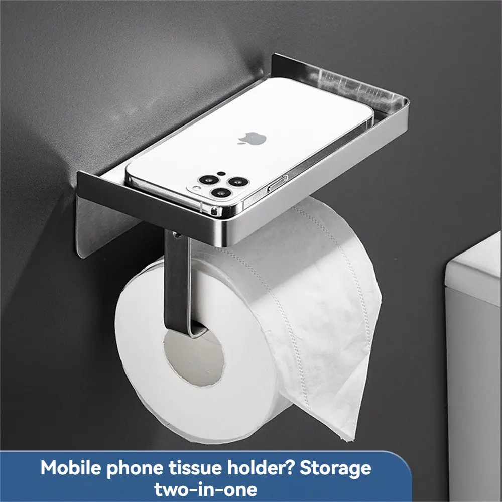 1pc Stainless Steel Kitchen Roll Dispenser, Under Cabinet Design, Wall, Durable and Easy to Use, Perfect for Home Organization, Mobile Phone