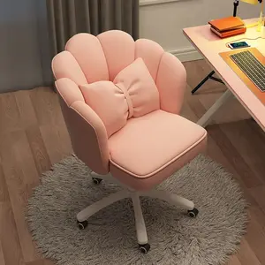 Cute Petal Shaped Velvet Vanity Desk Chair, Height Adjustable 360° Swivel Butterfly Office Chair With Heavy Duty 660 LBS Load For Bedroom Makeup Room