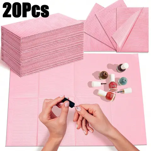 20pcs Disposable Manicure Table Towels, Three-Layer Waterproof Tattoo Apron, Scent-Free Paper Napkins for Nail Art, Nail Salon Supplies, Nail Tech Supplies, Nail Care