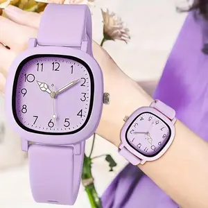 1/3/10PCS Fashion Silicone Band Women Quartz Watches Set Casual Arabic Dial Wristwatch for Girls Clock Reloj Hombre（Without Box）