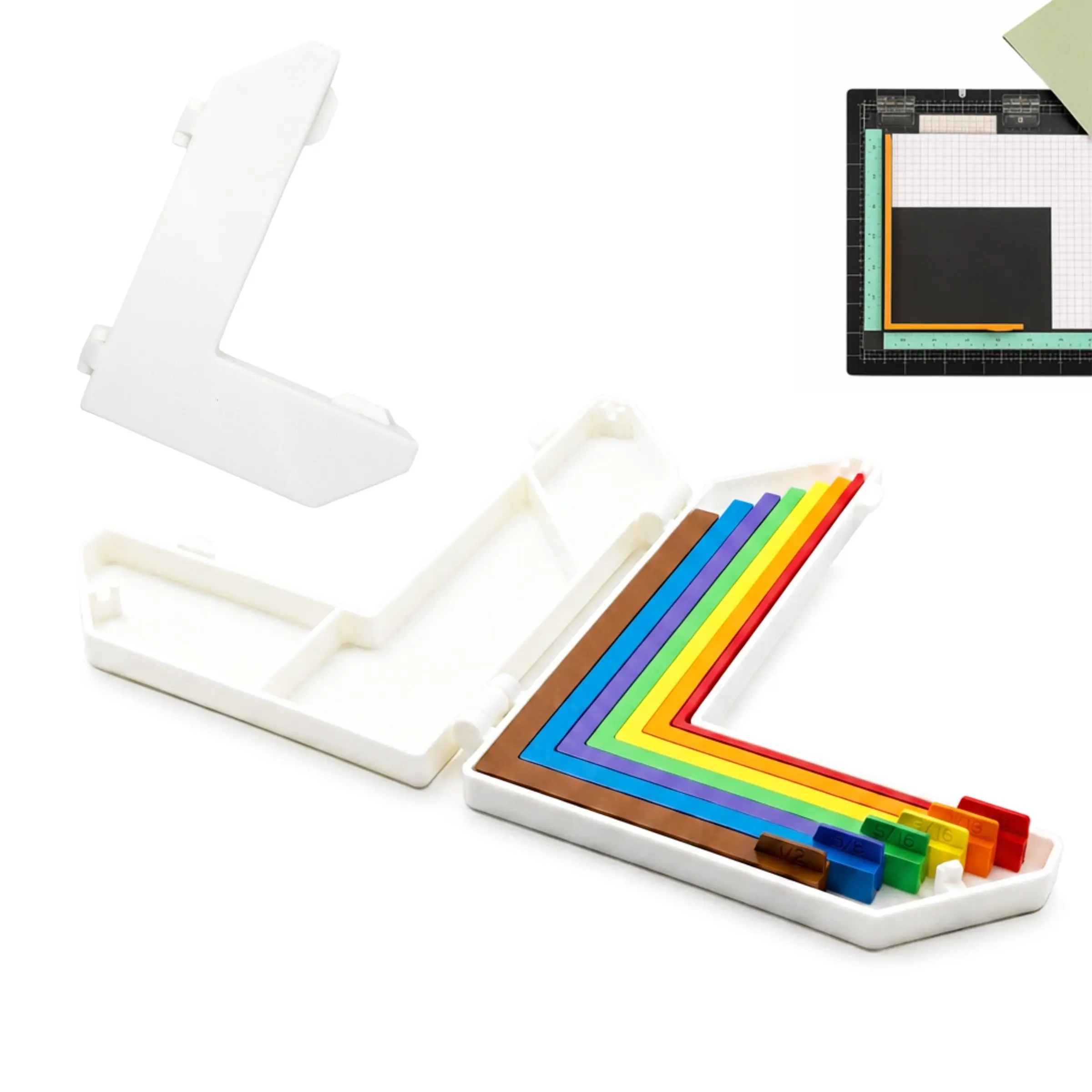 Paper Craft Alignment Guide Set with Box, 7-Piece Precision Layering Spacer Kit, Color-Coded Tools for Card Making and DIY Crafts