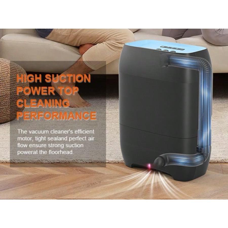 Touchless Automatic Vacuum Dustpan, Bagged Canister Vacuum With 5-Pack Disposable Dustbags, IR Sensor, LED Alerts, Handheld Accessories For Floors/Corners/Salons