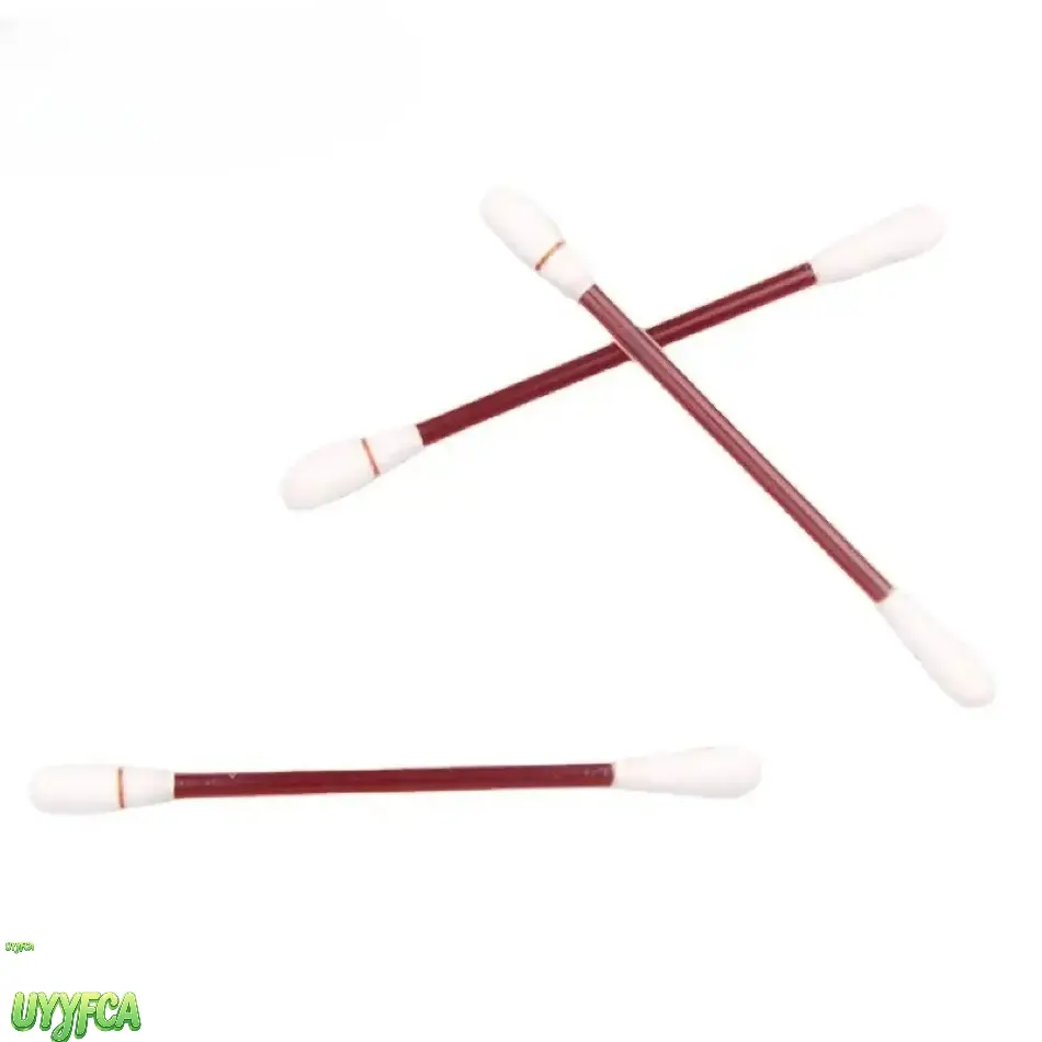 100 Pack Disposable Iodine Filled Cotton Swabs Individually Sealed Single Stick, Double Tip Portable First Aid Antiseptic Swabs, Sterile Wound Care Cleaning Sticks For Pets Humans Outdoor Travel Camping Daily Home Emergency Medical Supplies
