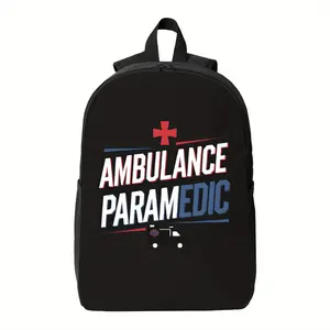 Ambulance Emergency Doctor Backpack - With Red Cross Symbol, Zipper Closure and Adjustable Shoulder Straps, Suitable for Students, Medical Professionals, Travel