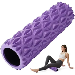 Foam Roller High Density Deep Tissue Massager for Muscle Massage Myofascial Trigger Point Release Improves Mobility Massage of The Back and Leg Muscles - 15" (Purple)