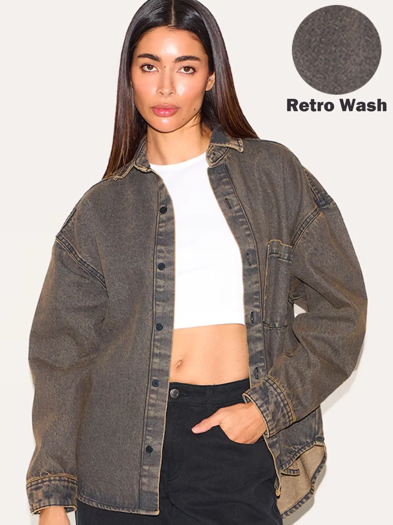 Casual Fashion Retro Print Button Women's Denim Jacket, Stylish Outerwear for Everyday Wear, Trendy and Comfortable Design