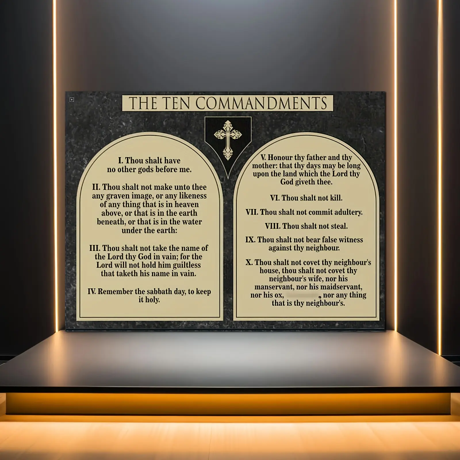 2d flat poster,Bible and Ten Commandments Canvas Art, 12x16inch - Christian Wall Decor, suitable for living room, bedroom, kitchen, bathroom, office, and cafe, inspirational wall decoration, perfect room ornament