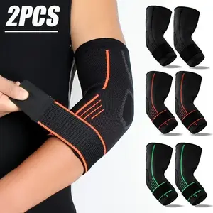 2-Pack Compression Elbow Pads, High Elasticity Breathable Arm Sleeves, Fitness Yoga Badminton Tennis Training Gear, Sports Equipment, Elbow Wraps for Weightlifting