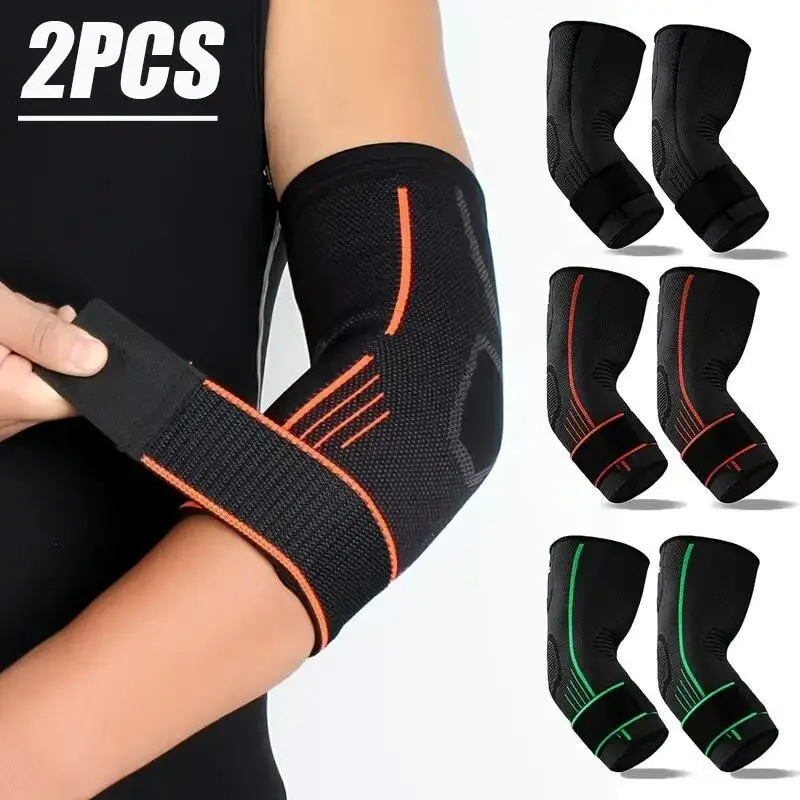 2-Pack Compression Elbow Pads, High Elasticity Breathable Arm Sleeves, Fitness Yoga Badminton Tennis Training Gear, Sports Equipment, Elbow Wraps for Weightlifting