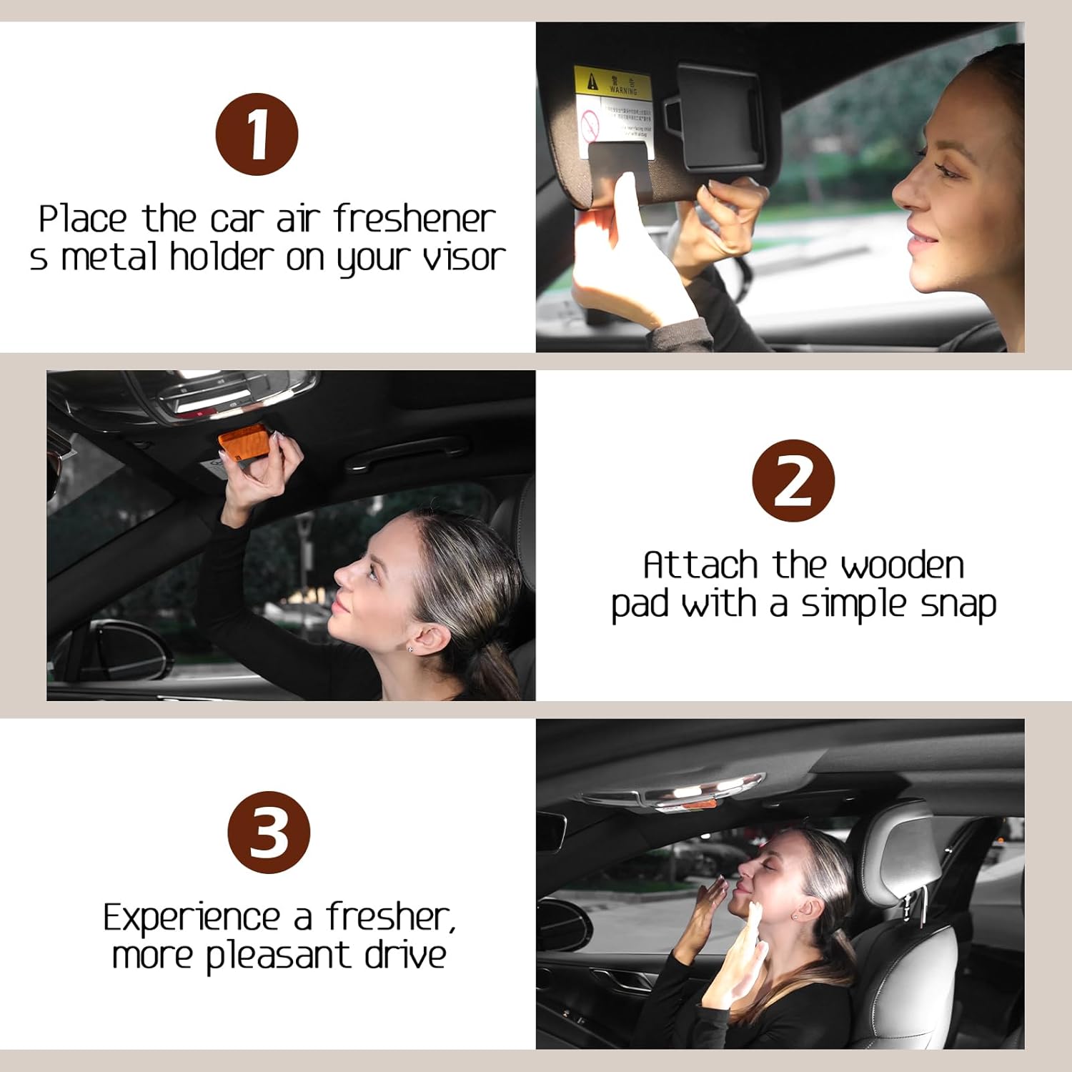 Car Air Freshener-The Original Wood Air Freshener-Car Odor Eliminator for Visor Clip-Long Lasting Scent,Vehicle Scent Diffuser for Truck & SUV-Pack of 4 (T