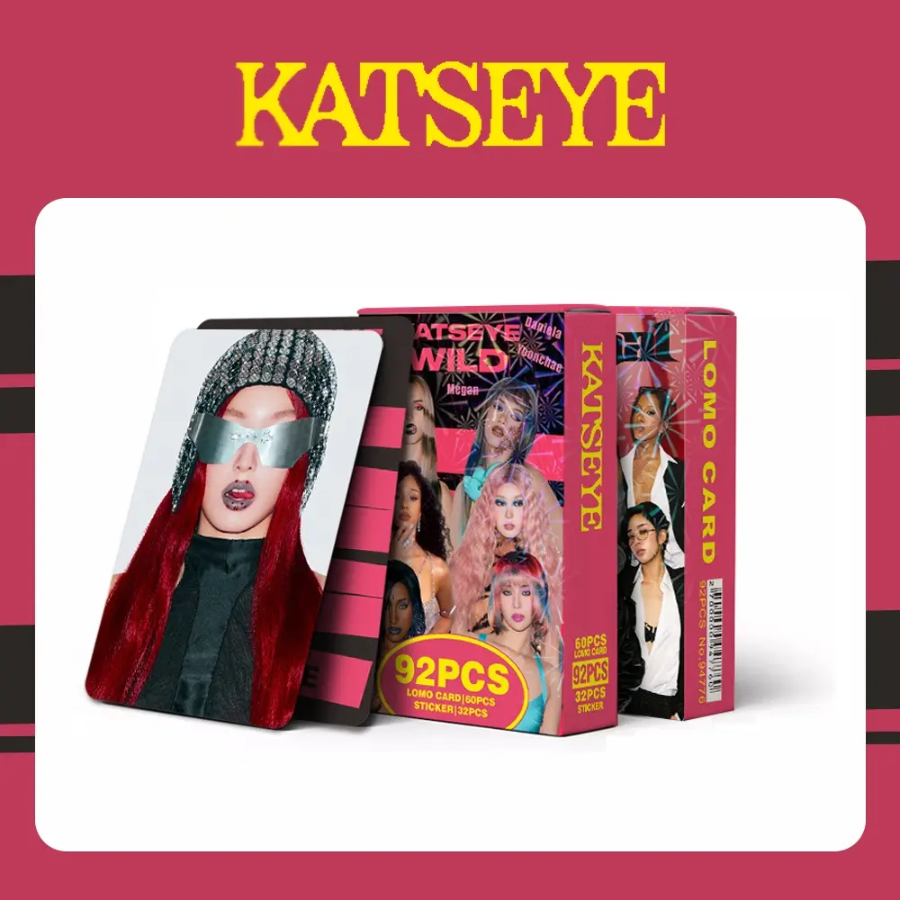 92Pcs KATSEYE WILD Lomo Cards Set, Mini Stickers Kit, Kpop Photocards for Collection, Unofficial Fan‑Made Merch