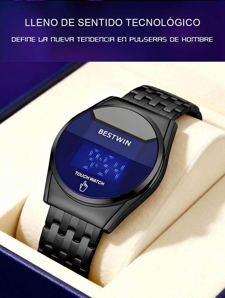 Touchscreen Racing Sport watch Luxury Mens Racing Sport​Iridescent diamond-shaped mirror surfacet WatchMultifunction Chronograph  Stainless Stee!Casual Business Stvle Perfect Giftfor Him fashionable wristwatch time display