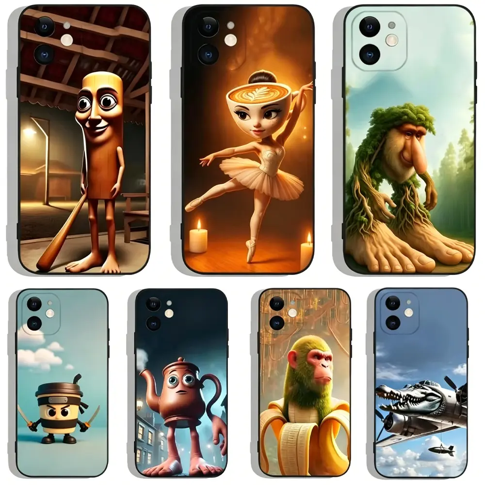 Funny Tung Tung Sahur Custom Durable Phone Case, Shockproof Polycarbonate-TPU Silicone Cover, Funny Gifts Accessories for iPhone 17 Pro Max,16 Pro,15,14 Plus,13,12,11 & Samsung S26-S23 Plus Ultra