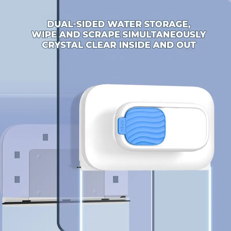 Water Storage Double-Sided Magnetic Window Cleaner, Streak-Free Glass Squeegee, Professional Window Washing Tool, All-In-One Portable Cleaning Gadget