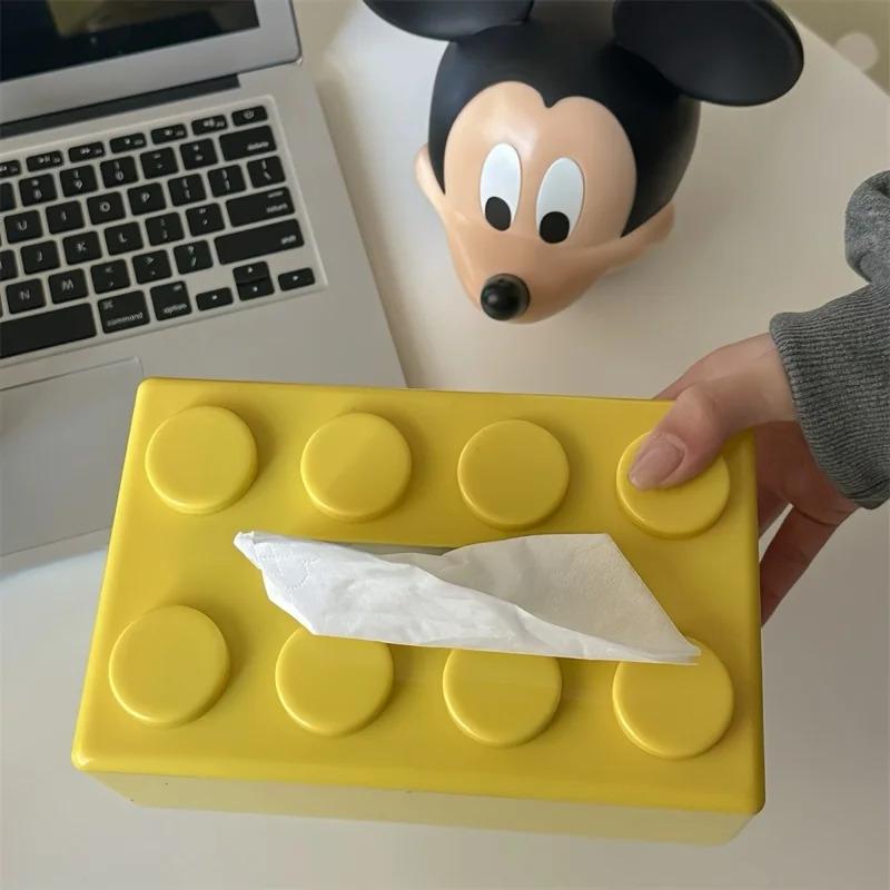 Building Block Shaped Tissue Box Multifunctional Plastic Storage Box Home Napkin Storage Box Coffee Table Color Decoration