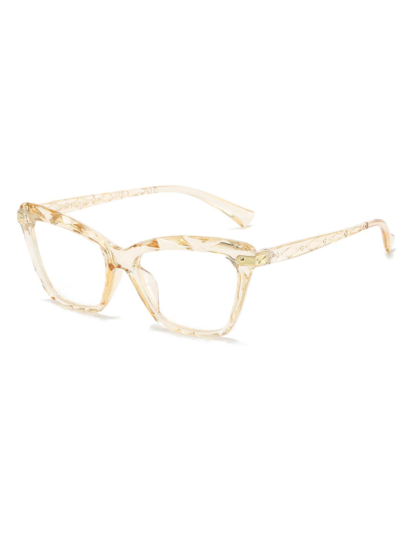 Unisex Minimalist Cat Eye Frame Eyeglasses, Blue Light Blocking Eyeglasses for Everyday Use, Fashion Accessories for Daily Life for Women & Men