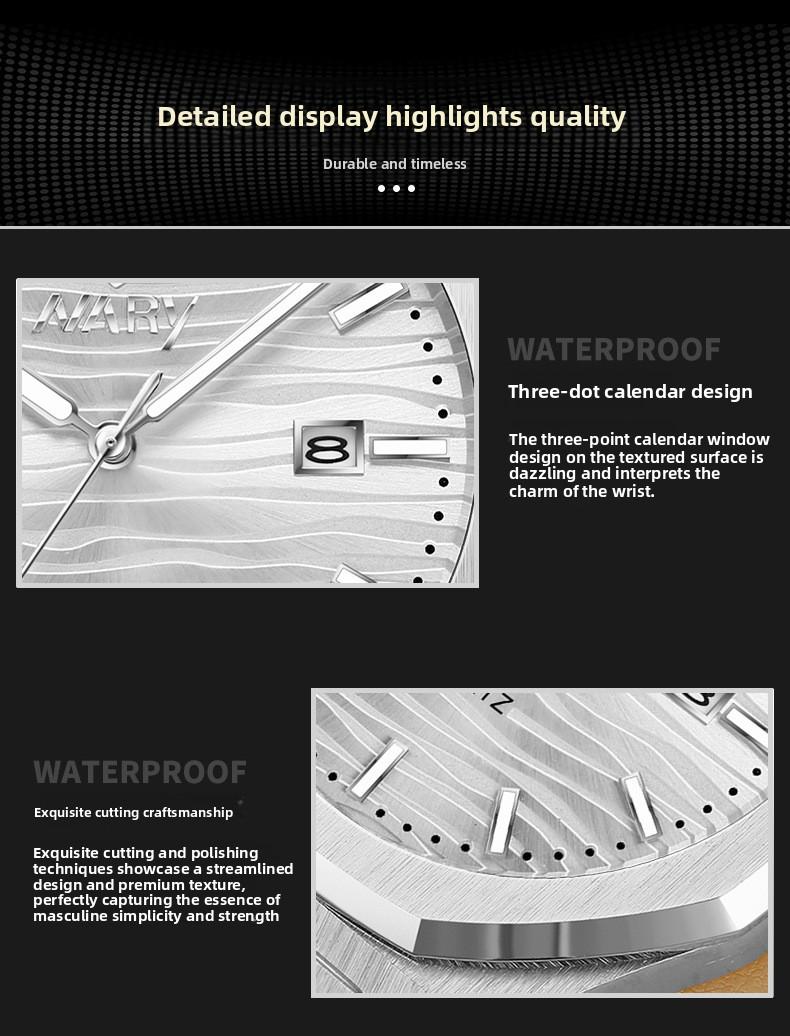 Men's Luxury Gold Octagonal Quartz Watch - Green Textured Dial with Date Display, Stainless Steel Band, Luminous Hands, Business Casual Dress Wristwatch, Perfect Gift for Him