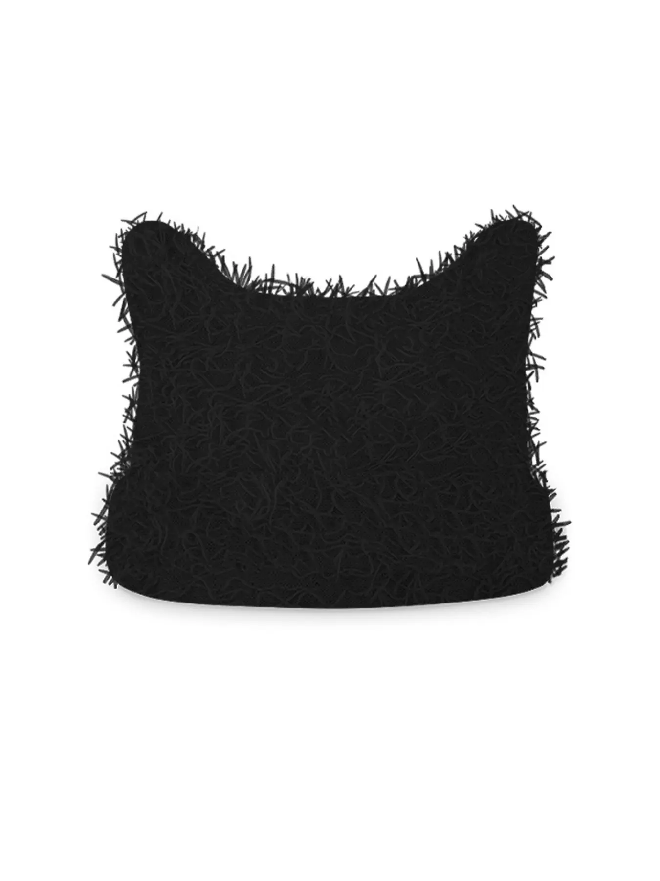 Cute Cat Ear Fantastic Design Fall Winter Warm 100% Polyester Wild Hair Grassy Distressed Beanie Hat for Adult
