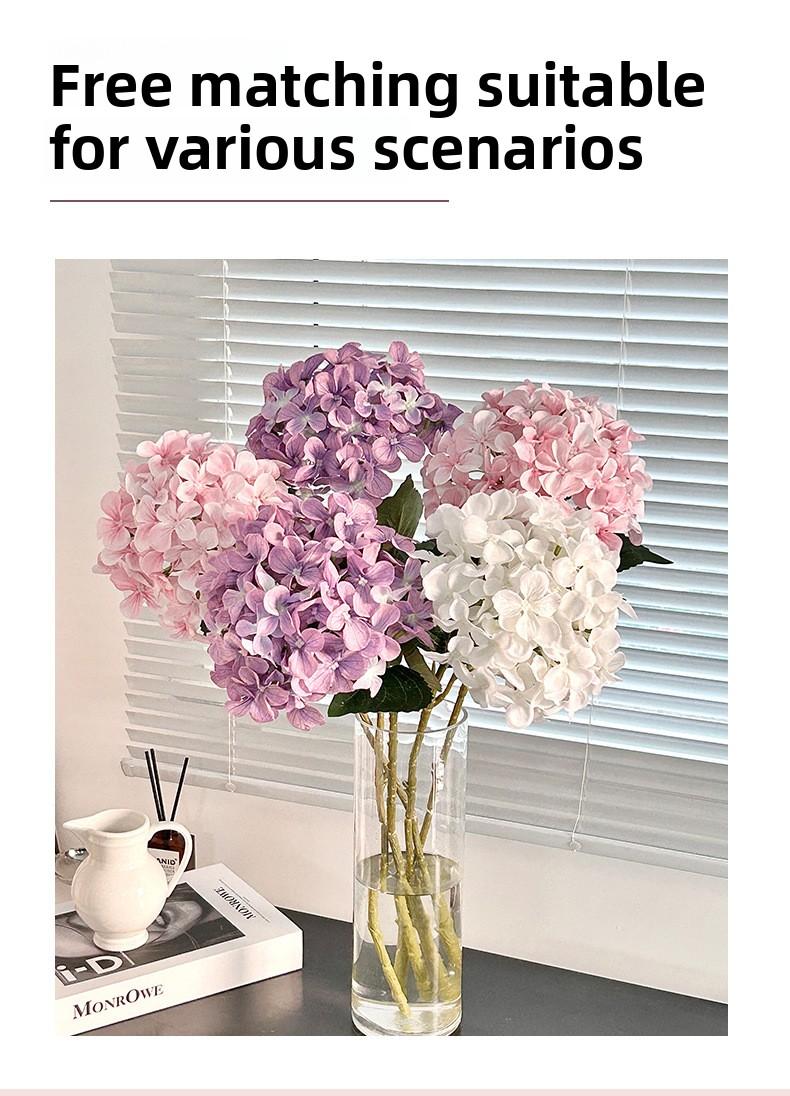 High-end artificial hydrangea flowers for wedding hall, hotel, and home decoration, 3D printed Elsa hydrangea artificial flowers