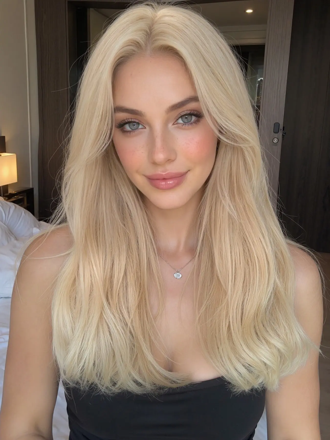 18-Inch Blonde Curly Wig, Soft Curly Wig, Long Heat-Resistant Synthetic Hair, Comfortable Lace Part, No Bangs, All Seasons Wear, Versatile Daily Use