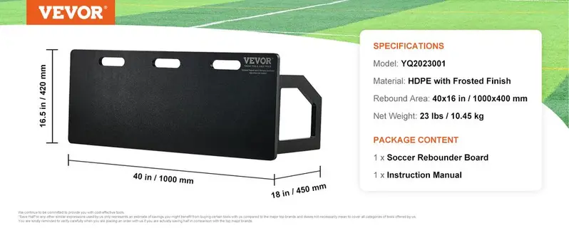 VEVOR Soccer Rebounder Board/Net: Portable Training Wall For Solo Or Team Practice