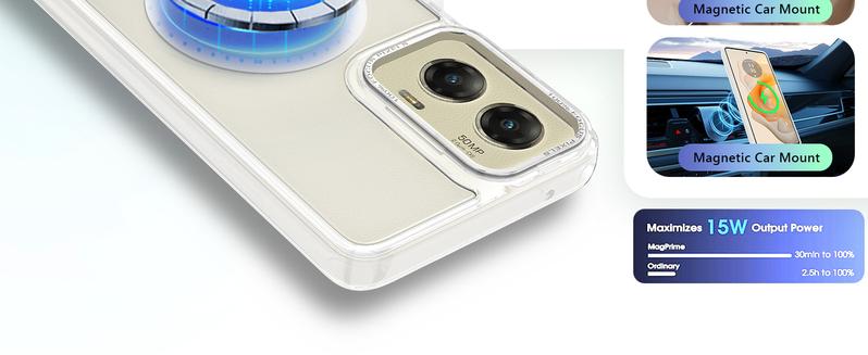 Magnetic for Motorola Moto-G-Play 2026 & Moto G 2025/2026 Case, Blue | Compatible with MagSafe, Translucent Matte Scratch-Resistant Back, Military-Grade Protection Shockproof Slim Phone Cover