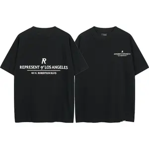 180gRepresent Los Angeles Limited Edition Slogan Logo Print Loose Fit Men's and Women's Short Sleeve T-Shirt