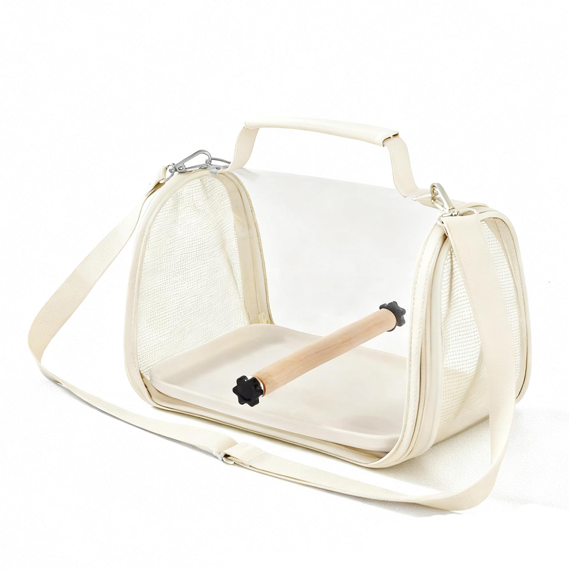 Pet Bird Carrier Backpack, Transparent Portable Parrot Travel Bag, Soft Crate for Small Sun Conure, Pigeon, Lizard, Hamster, Small Animals, Breathable Mesh Bubble Window for Outdoor Walking