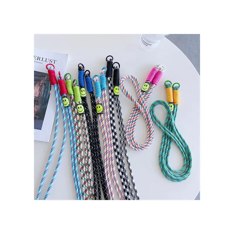 Shimmer Gold Thread Color Hemp Crossbody Strap | Dual Lock Double Buckle Hands-Free Phone Lanyard, Unique Statement Anti-Lost Diagonal Pendant