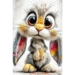 5D Diamond Painting Kit for Adults Kids DIY Rabbit Animal Craft with All Tools Included Unframed Sparkling Rhinestone Art Home Wall Decor Gift Living Room Bedroom Decoration
