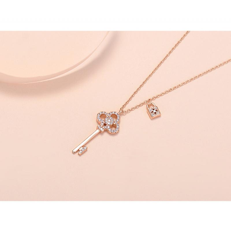 Women's Personalized Zircon Key Necklace Fashion Trendy Jewelry Holiday Gift