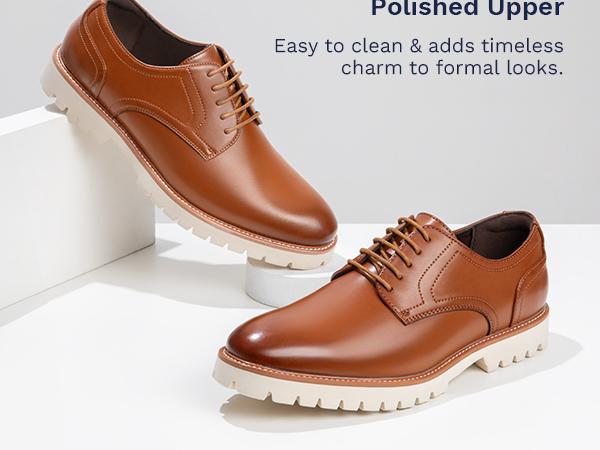 Bruno Marc Men's Plain-Toe Oxford Dress Shoes