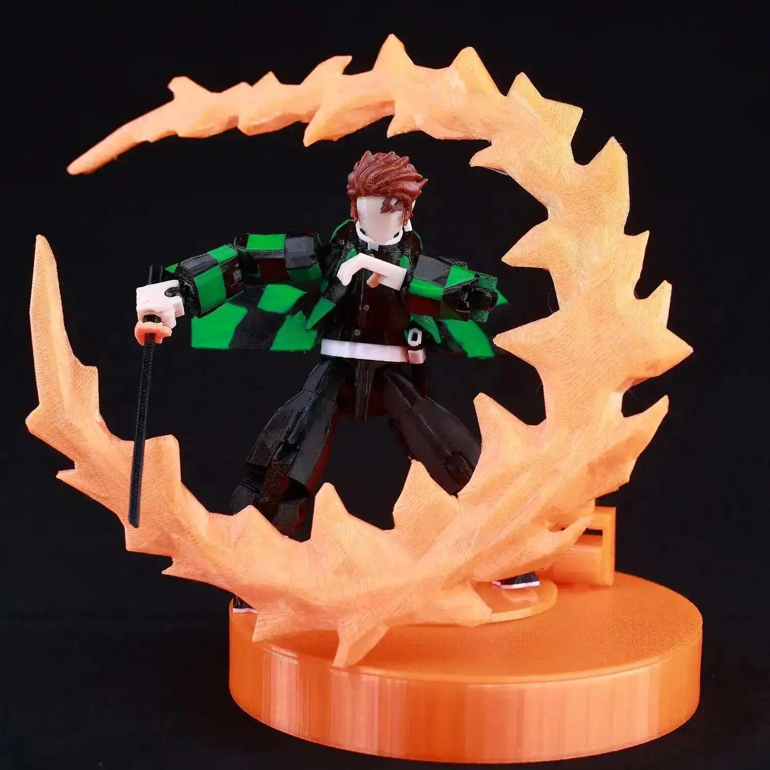 9L3D Printed Demon Slayer AKAZA Tanjiro Kamado Lucky Dummy 13 Movable Shapeshift Action Figures Mannequin Toys for Anime Fans