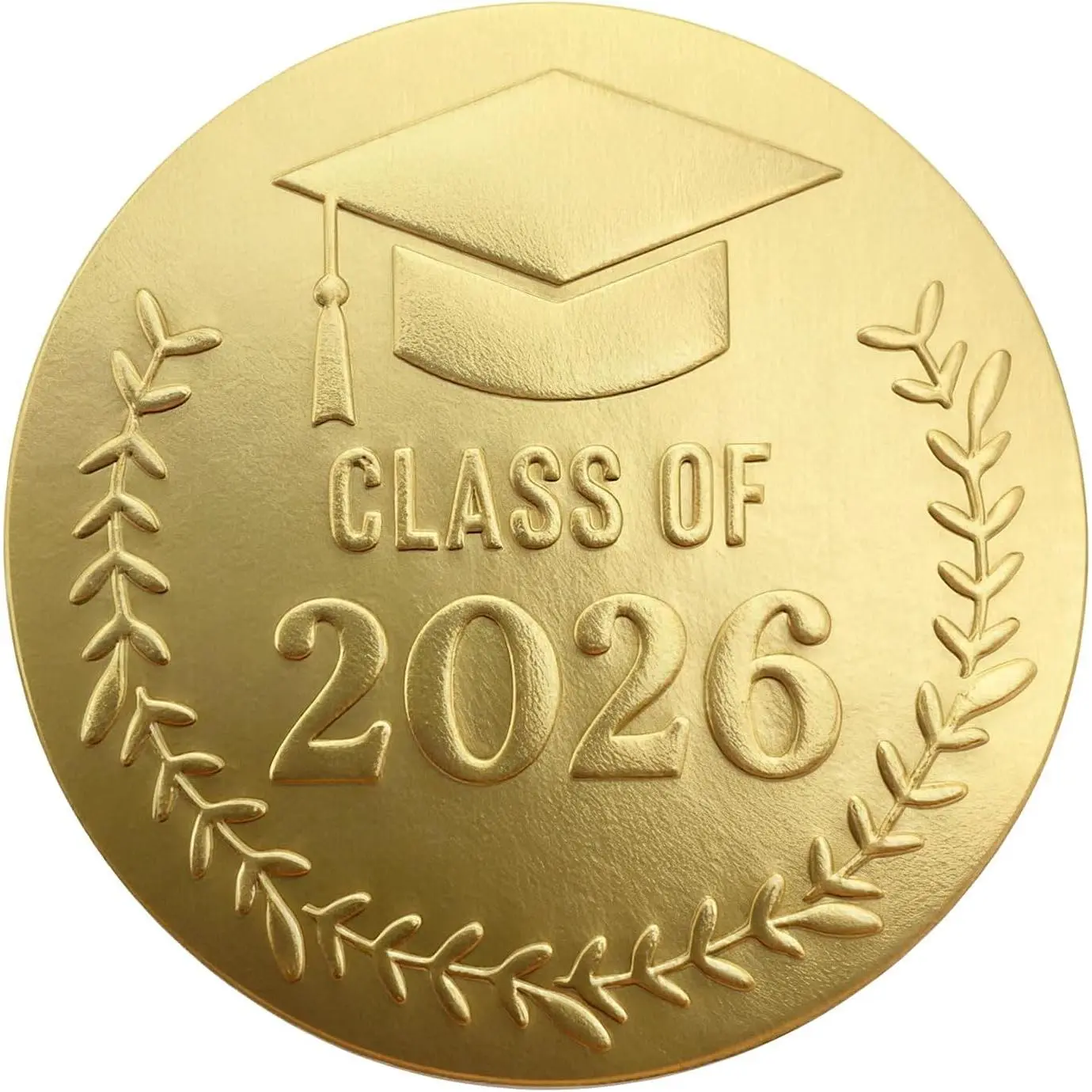 100 Pack Class of 2026 Graduation Stickers –  Foil Embossed Labels for Graduates – Metallic Foil Envelopes Seals for Invitations,  and Candy Bag & Party Favors (Class of 2026 )