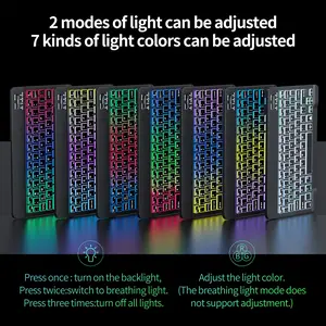 Colorful Backlit Bluetooth Keyboard for Mobile Phones, Tablets, and Laptops, Universal for Three Systems, Bluetooth Wireless Keyboard and Mouse