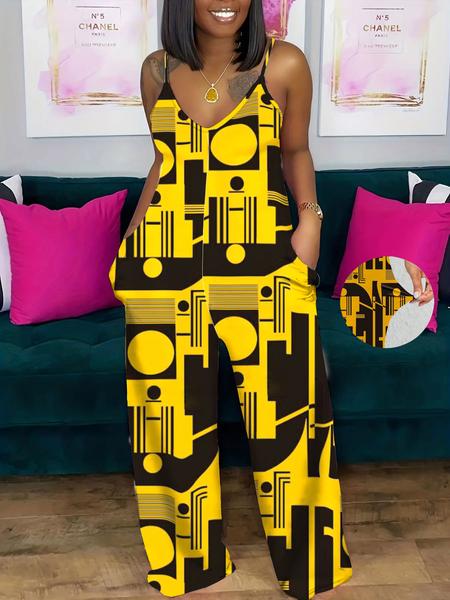 Women's Striped Print Cami Jumpsuit, Casual Sleeveless Overalls Jumpsuit for Summer, Fashion Women's Clothing for Daily Wear