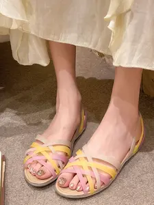 Women's Colorful Jelly Sandals, Lightweight Soft Waterproof Low Heel Casual Sandals, Anti-Slip Shoes, Perfect Summer Jelly Sandals