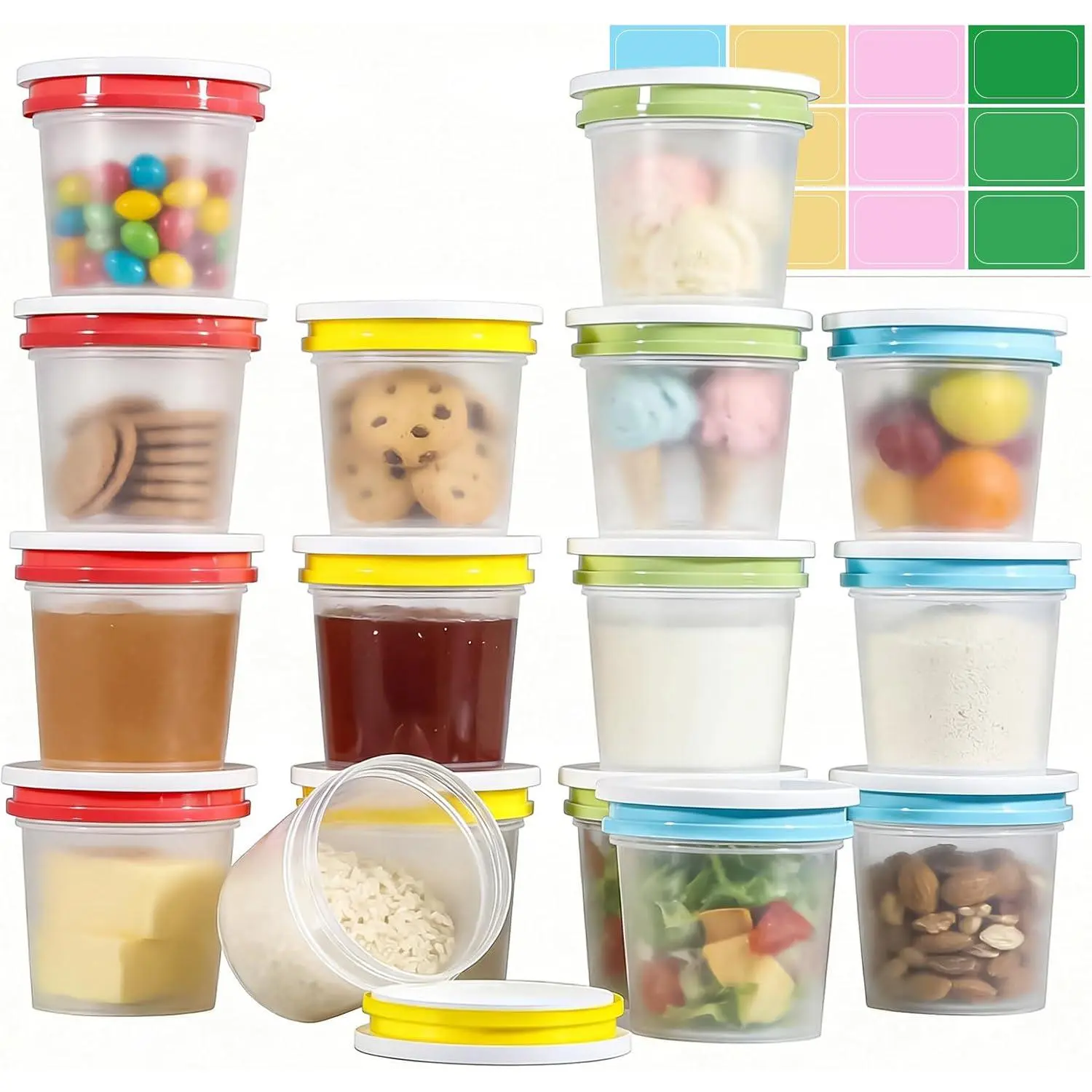 16 Pack 8.67 oz  Storage Containers with Twist  – Leakproof  Soup Containers, Microwave/Dishwasher Safe Freezer Containers for Meal Prep, Leftovers & Takeout