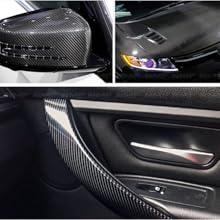 DIYAH 4D High Gloss Black Carbon Fiber Vinyl 12" x 60" / 1 FT x 5 FT Bubble Free Air Release Car Wrap Film Automotive DIY Decals with Hand Tools